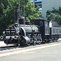 257  A côté de la gare de Zagreb, cette locomotive monument fait penser à une Bourbonnais