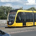 Interrail23 167  Les trams les plus récents sont des CAF Urbos à 9 ou 5 éléments. Ici un 9 éléments sur Árpád hid