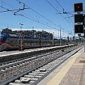 Interrail23 409  ETR 104 quittant Venezia-Mestre. On reconnaît bien la patte Alstom