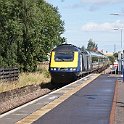 Ecosse313  Gare de Keith, entrée du train pour Aberdeen avec une rame ex IC125 tracté par une Class 43