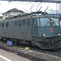 DSCF8626  Aarau, Ae 6(6 avec un train de matériel de voie