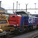 DSC11490  Am 843 à la gare de marchandises de Bern dans un train transportant des aiguillages.