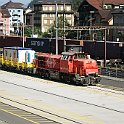 DSC20049  A Erstfeld, Am 843 avec au crochet un train pour intervetion dans le TBG (y compris WC)
