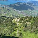 Vue de la station supérieure sur le tracé de l'ancien funiculaire, section 3