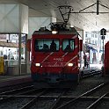 DSC03232  Manoeuvre à Disentis. Le Glacier-Express est séparé en deux et les locomotives HGe 4/4 des MGB prennent en charge les deux moitié du train