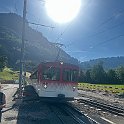 Une rouge du côté des bleus, c'est de plus en plus fréquent depuis que du côté Vitznau roule le nouveau matériel. Kräbel (gare de liaison avec le téléphérique de Scheidegg)