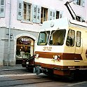 Aiglecentre  BDeh 4/4 312 à la croisée de la rue de la gare et de la rue Farel