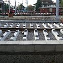 CIMG0215  Préparation de la mise en place de la voie dans la courbe à la sortie de la gare côté Menziken