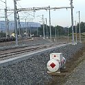 CIMG0220  Les deux voies de droite direction Aarau vont passer sous la voie CFF (à gauche)