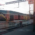 IMAGE 416  Travaux en gare de Travers, construction d'un quai central