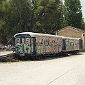 DSC17680  A Napflion (Nauplie), deux wagons à l'emplacement de l'ancienne gare rappellent une époque où il y avait encore des trains