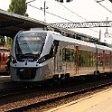 Une rame de type Newag Impuls arrive à son terminus à Elblag