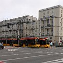 Deux trams se croisent sur Marszalkowska