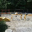 CH RBS ittigen10  Travaux de doublement de la voie entre Worblaufen et Papiermühle, chevalets pour soulever les rails.